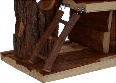 YES4PETS Wood Hamster Castle House Shelter Guinea Pig Cage Sleeping Nest Habitat Toy Garden Decor