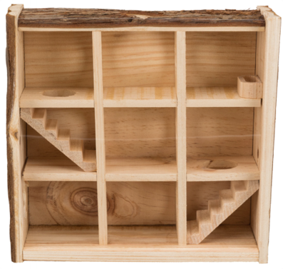 YES4PETS Natural Wooden Hamster Maze Playground Small Animal Maze House Hideouts Mice House Gerbils Tunnel Exploring Maze Toys for Small Rodents