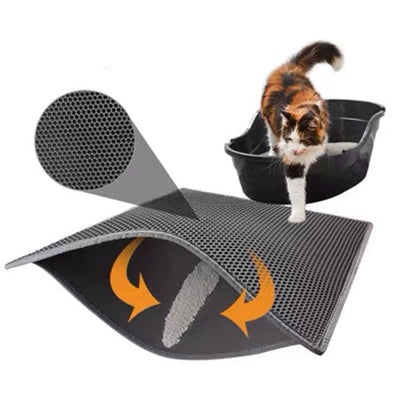 YES4PETS XL Double Layer Cat Litter Tray Trap Mat Catch Cat Litter House Box Pad Toilet Mat 58 x 76cm