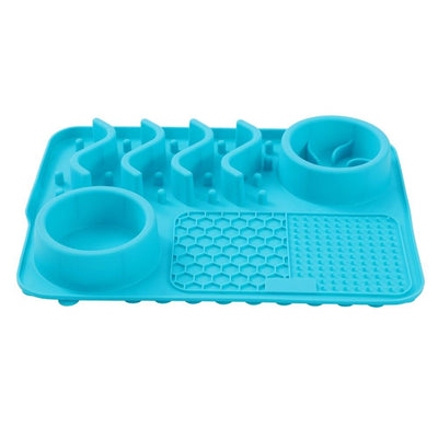 2 x Pet Food Placemat Slow Feed Waterproof Leakproof Feeder Mat Non Slip Floor