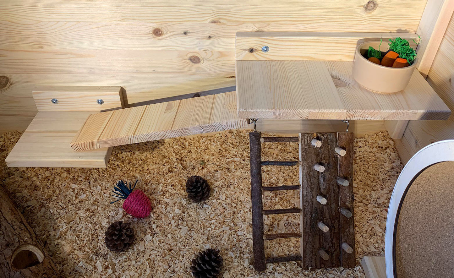 2 X YES4PETS Natural Wooden Hamster Guinea Pig Rat Mini Rabbit Climbing Wall Ladder