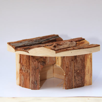 2 X YES4PETS Natural Wooden Hamster Mouse Gerbil Playground Rats Pets Toys Play Small Birds House Garden Decor