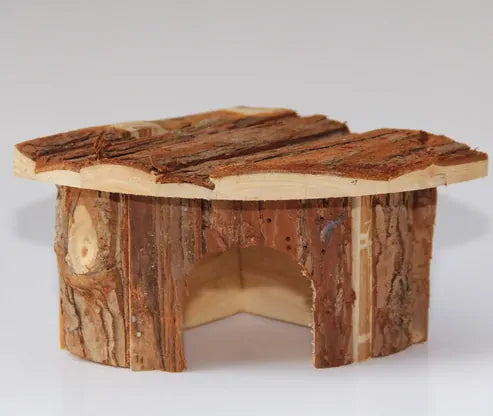 2 X YES4PETS Natural Wooden Hamster Mouse Gerbil Playground Rats Pets Toys Play Small Birds House Garden Decor