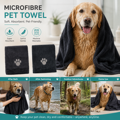 YES4PETS 2 x Pet Dog Cat Microfiber Towel Bath Beach Drying Dry Towels Blanket