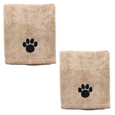 YES4PETS 2 x Pet Dog Cat Microfiber Towel Bath Beach Drying Dry Towels Blanket