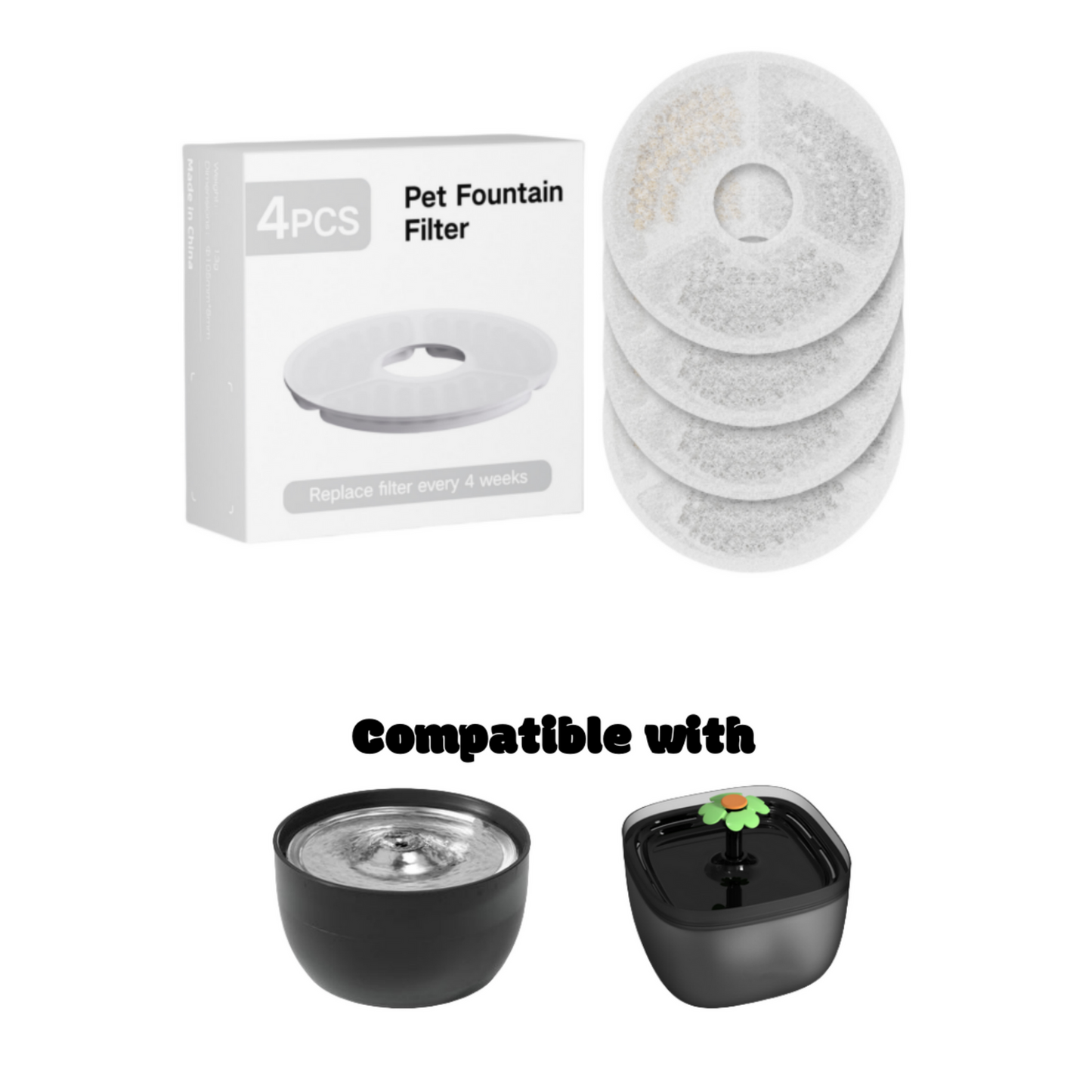 YES4PETS 8 x Pet Dog Cat Fountain Filter Replacement Activated Carbon Ion Exchange Resin Triple Filtration System Automatic Water Dispenser W7 W8