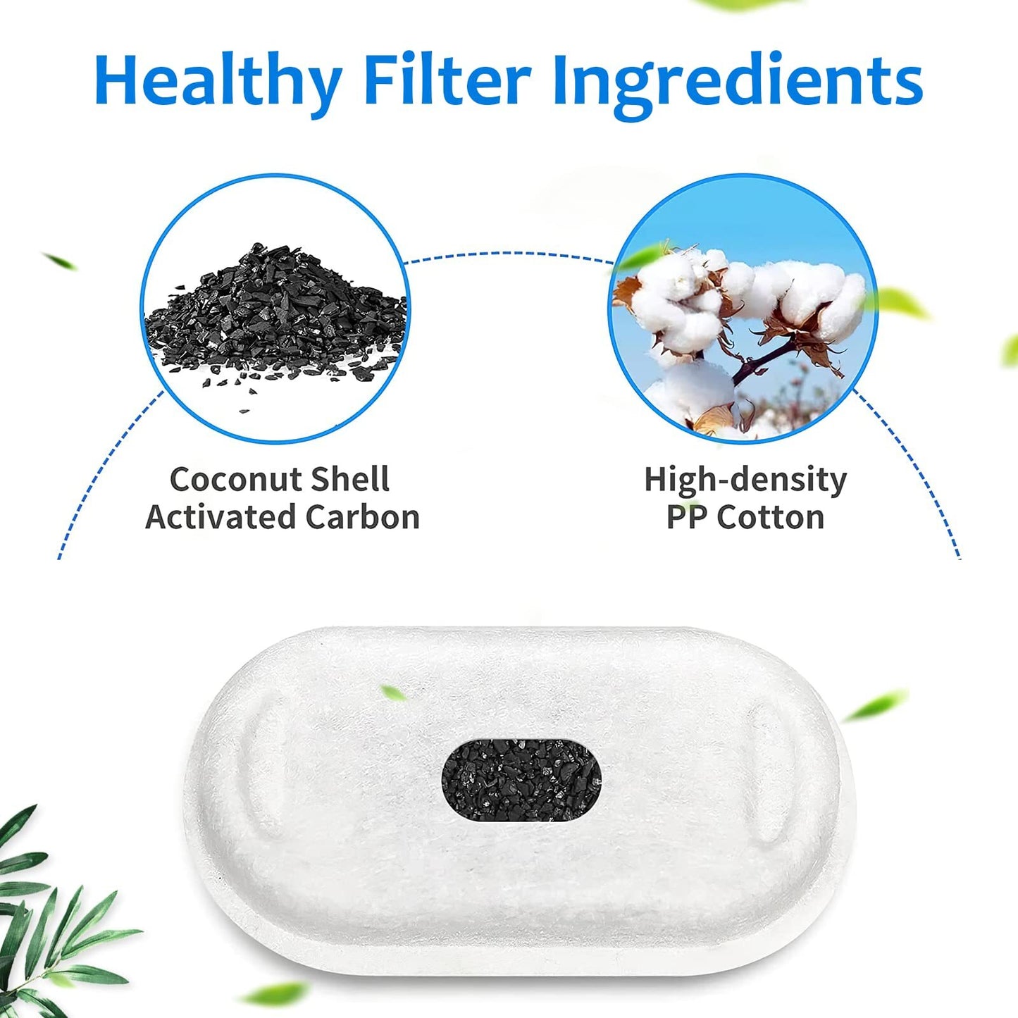 YES4PETS 8 x Pet Dog Cat Fountain Filter Replacement Activated Carbon Exchange Filtration System Automatic Water Dispenser Compatible