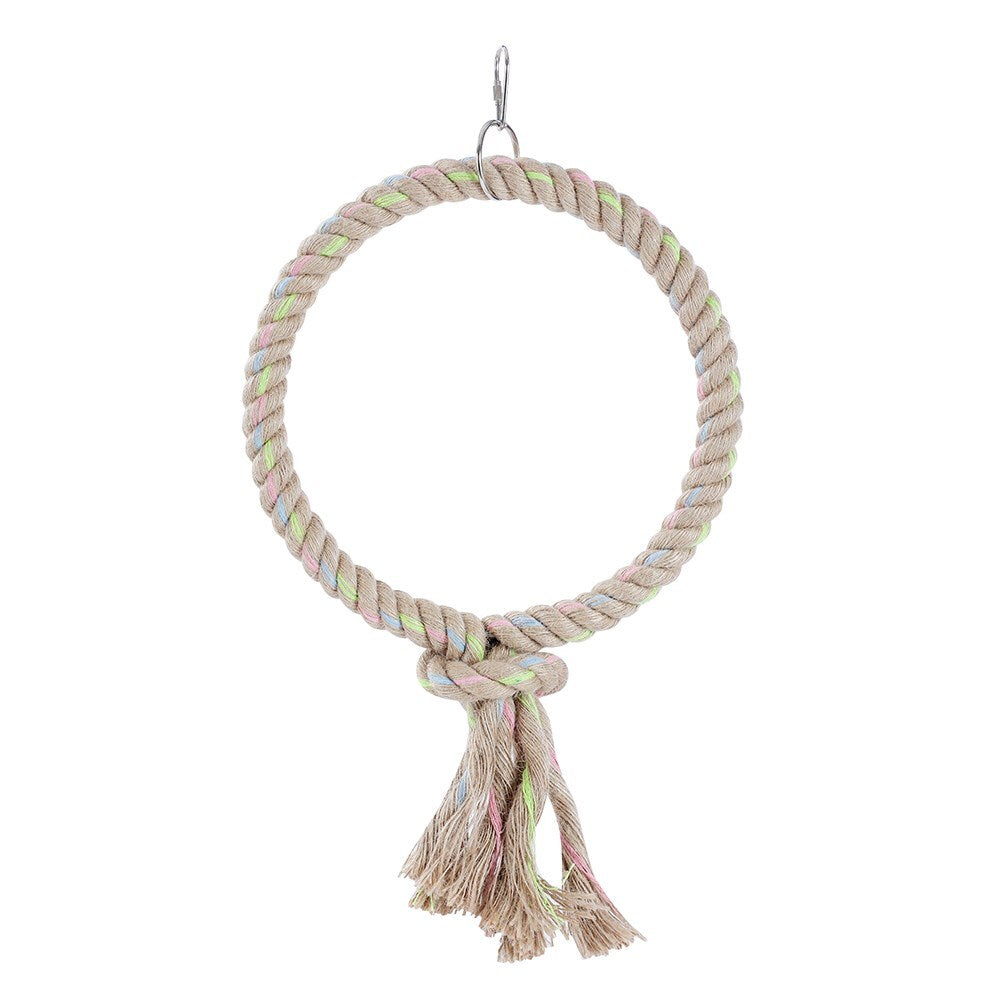 YES4PETS 3 x 23 cm Large Jute Ring Toy Parrot Parakeet Cockatiel Budgie
