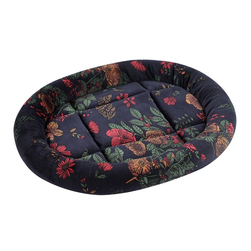 3 x Floral Oval Cat Dog Bed Soft Cozy Washable Warm Pet Bed 42x36x4cm