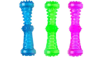 YES4PETS 3 Piece Assorted Colour Puppy Squeaky Toy Fetch Stick with Squeak - 18cm