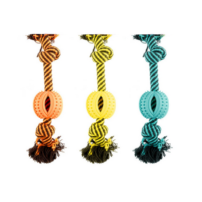 YES4PETS 3 x Dog Toy Braided Rope Ball Knot Chew Rope Play Dental Puppy