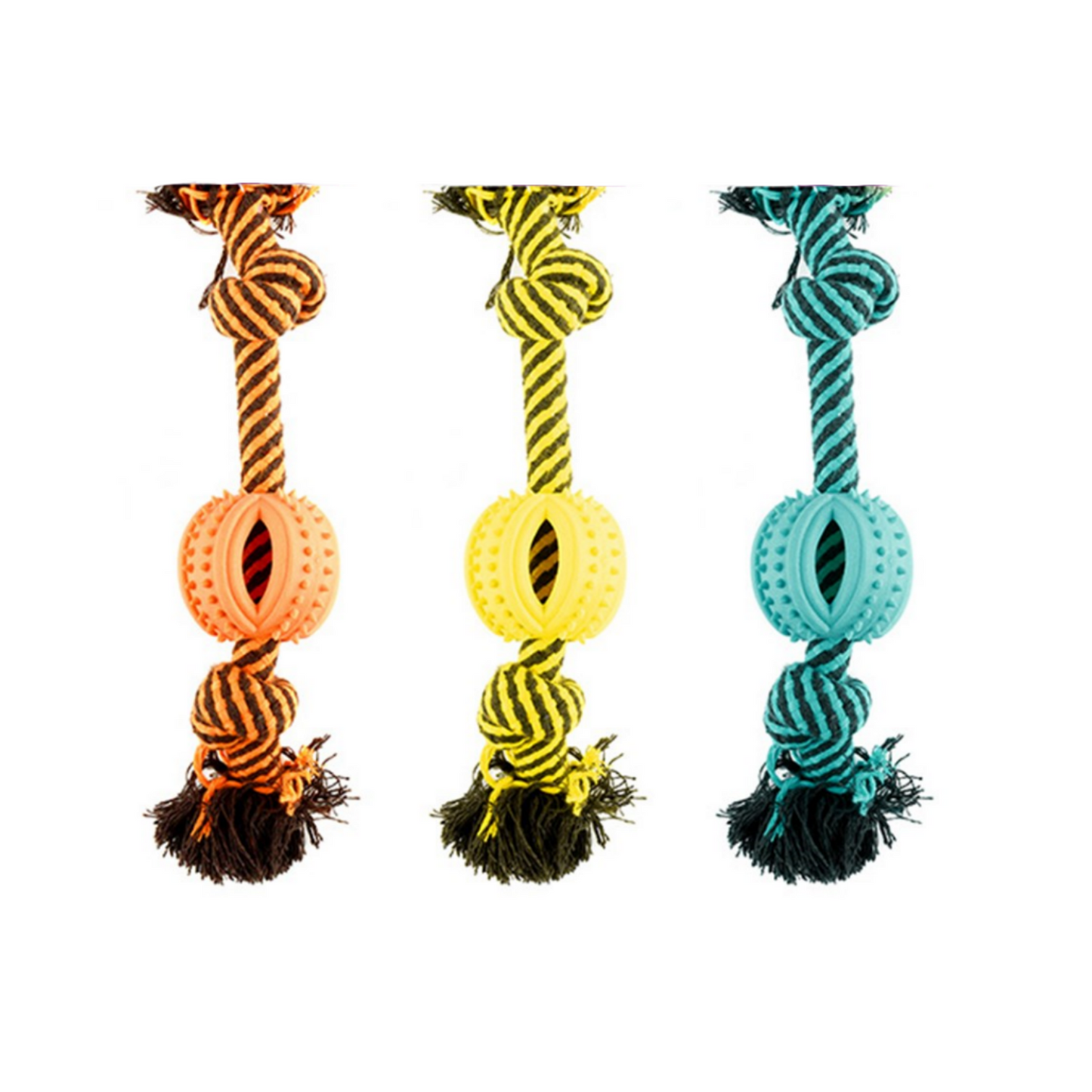 YES4PETS 3 x Dog Toy Braided Rope Ball Knot Chew Rope Play Dental Puppy