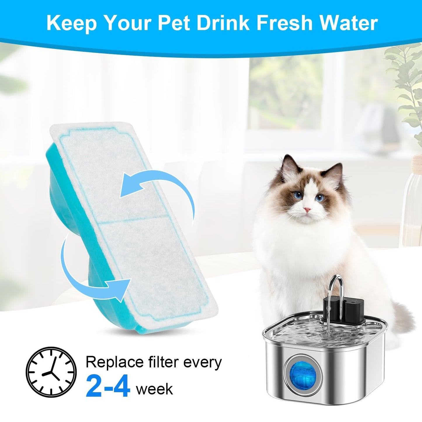 YES4PETS 24 x Pet Dog Cat Fountain Filter Replacement Activated Carbon Ion Filtration System  Dispenser Compatible