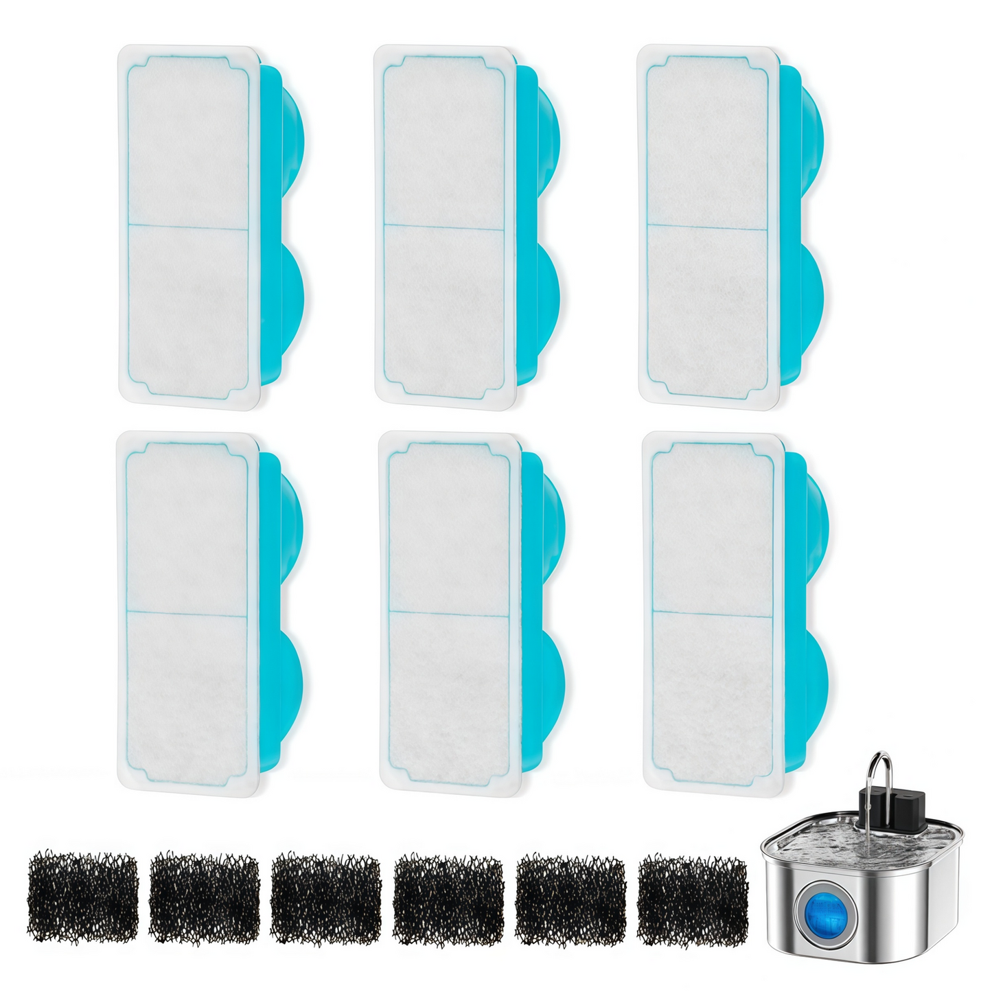 YES4PETS 24 x Pet Dog Cat Fountain Filter Replacement Activated Carbon Ion Filtration System  Dispenser Compatible