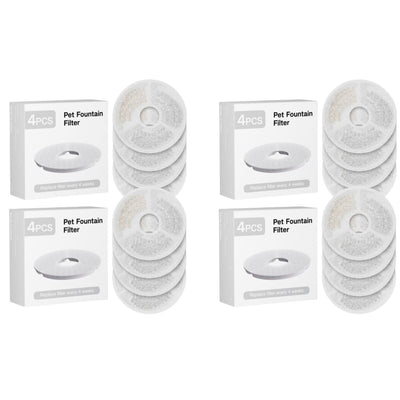 YES4PETS 16 x Pet Dog Cat Fountain Filter Replacement Activated Carbon Ion Exchange Resin Triple Filtration System Automatic Water Dispenser W7 W8