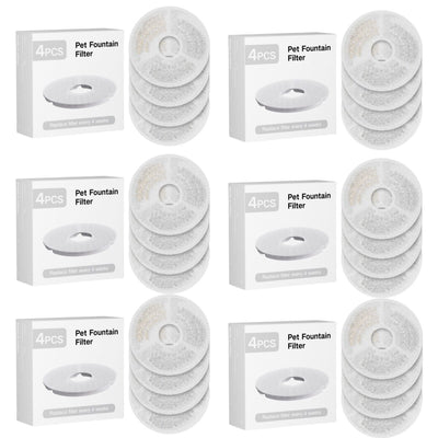 YES4PETS 24 x Pet Dog Cat Fountain Filter Replacement Activated Carbon Ion Exchange Resin Triple Filtration System Automatic Water Dispenser W7 W8