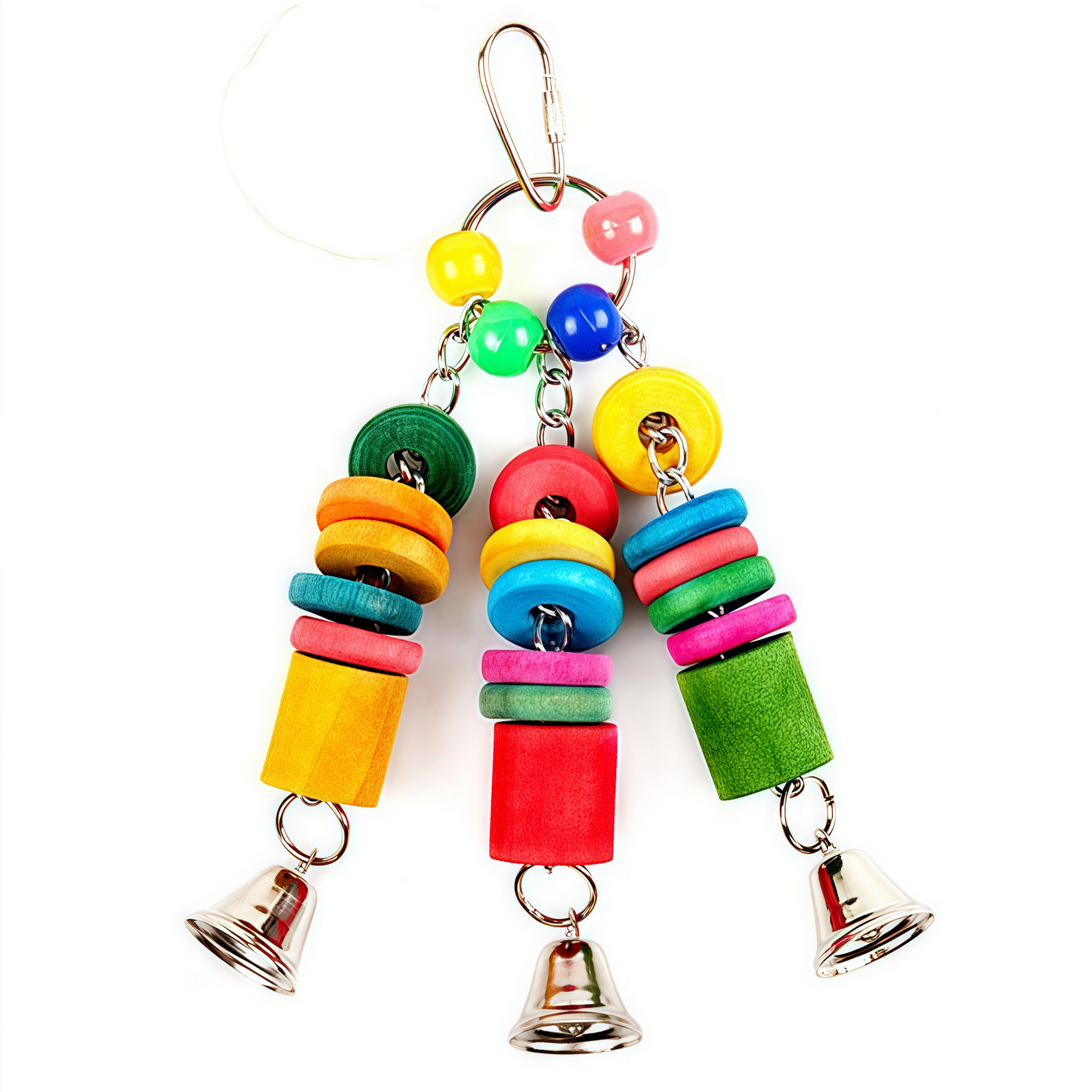 YES4PETS 3 x Small Hanging Bird Parrot Parakeet Cockatiel Budgie Bell Toy