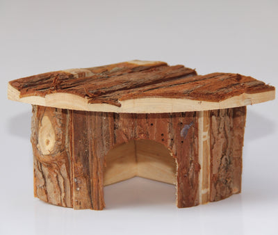 YES4PETS Natural Wooden Hamster Mouse Gerbil Playground Rats Pets Toys Play Small Birds House Garden Decor
