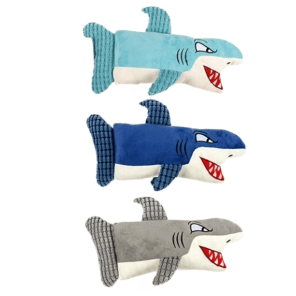 YES4PETS 2 x Dog Puppy Play Toy Plush Shark 40x17cm