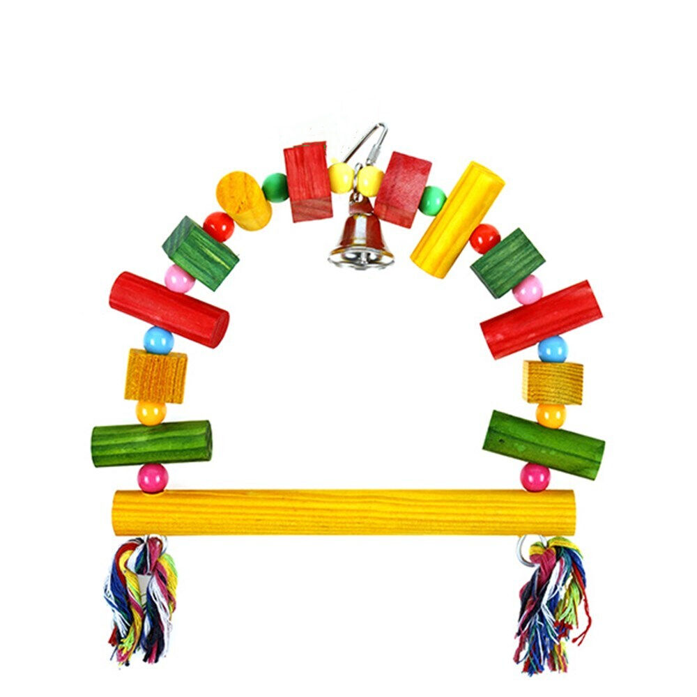 YES4PETS 3 x Hanging Swing Bird Parrot Parakeet Cockatiel Budgie Toy With Bells