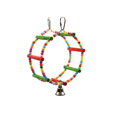 YES4PETS 3 x Hanging Wheel Bird Parrot Parakeet Cockatiel Budgie Toy With Bells