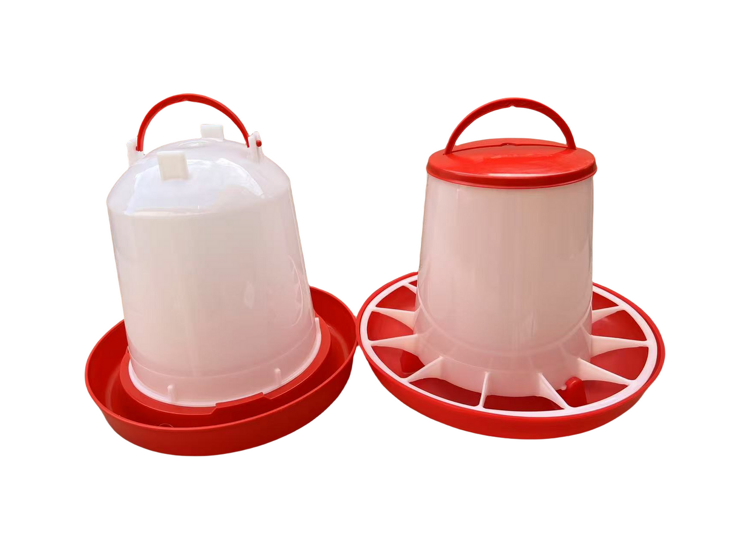YES4PETS XL Farm Poultry Bird Chicken Water Drinker 6 L & 6 kg Food Grain Seed Feeder Set