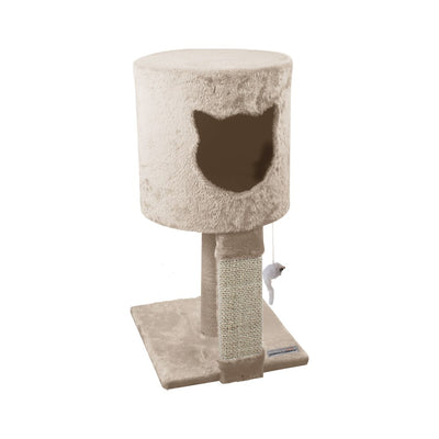 YES4PETS Beige / Grey Small Cat Scratching Tree Scratcher Post Pole Furniture Gym House