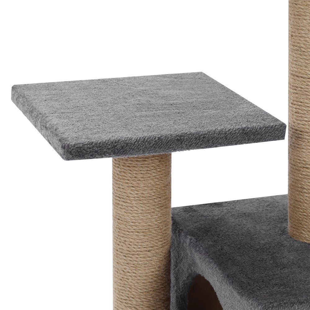 Beige / Grey Cat Scratching Tree Scratcher Post Pole Furniture Gym House