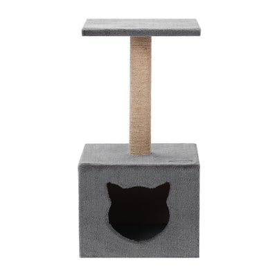 YES4PETS Beige / Grey Small Cat Scratching Tree Scratcher Post Pole Furniture Gym House