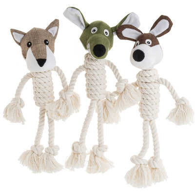 YES4PETS 2 x Pet Puppy Dog Toy Play Animal Plush Toy Soft Kingdom Fuzzy Knotted animals 38X10CM