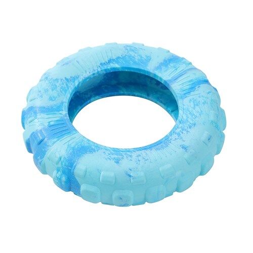 YES4PETS 2 x Large Dog Puppy Terrain Rubber Tyre Toy Dental Hygiene Chew Play Toy