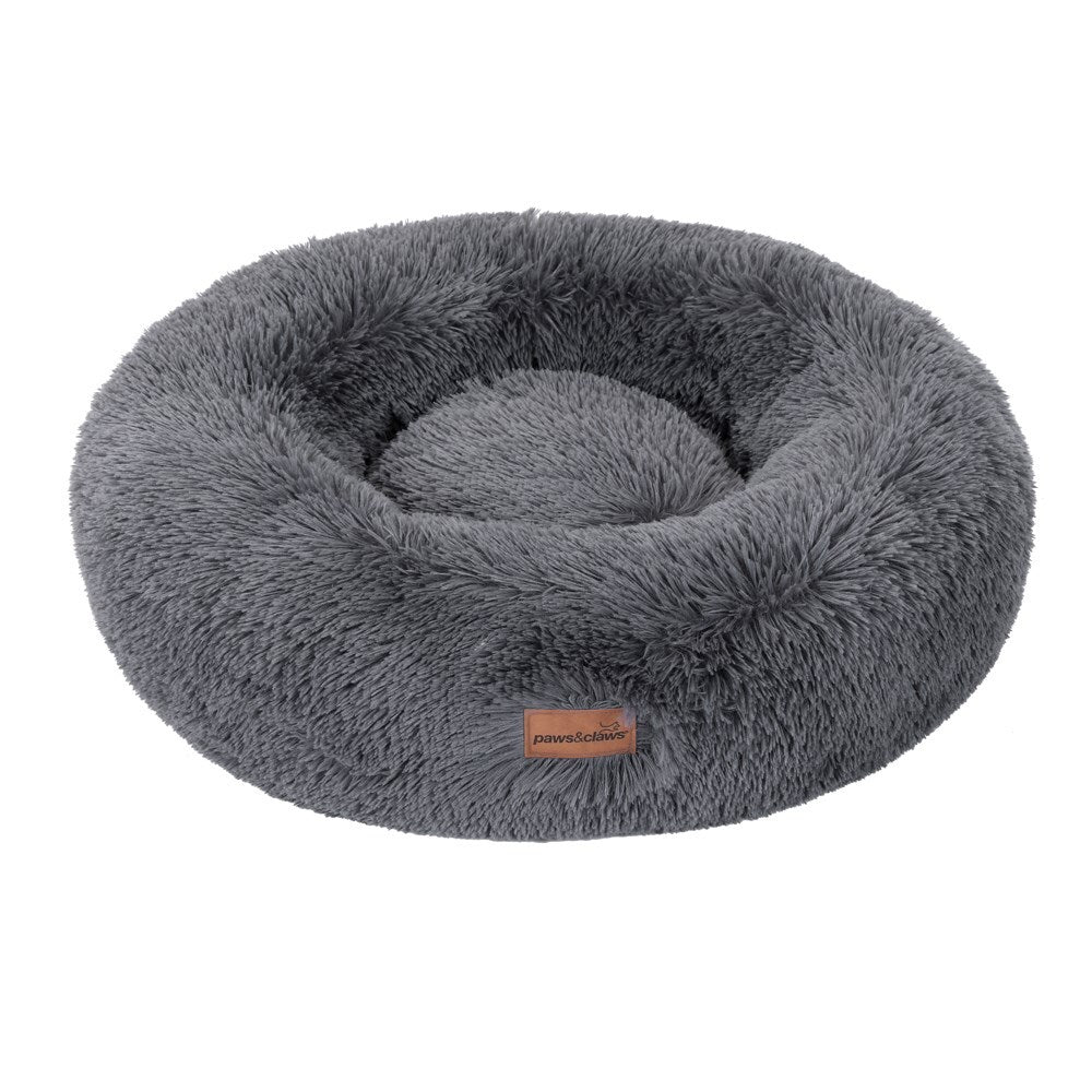 Large Round Calming Plush Cat Dog Bed Large Comfy Puppy Fluffy Bed Mattress 70x70x21cm
