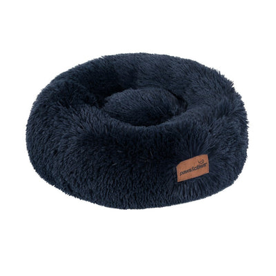 Small Round Calming Plush Cat Dog Bed Large Comfy Puppy Fluffy 50x50x19cm