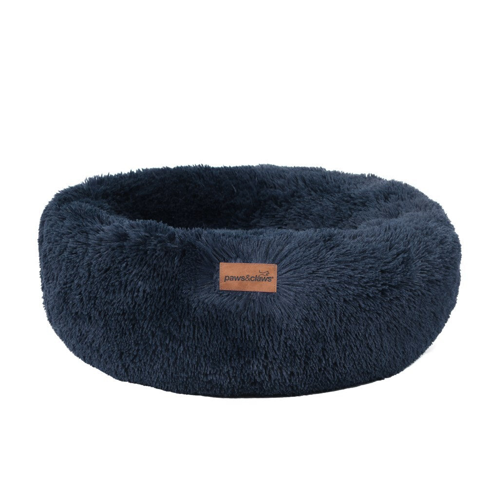 Large Round Calming Plush Cat Dog Bed Large Comfy Puppy Fluffy Bed Mattress 70x70x21cm