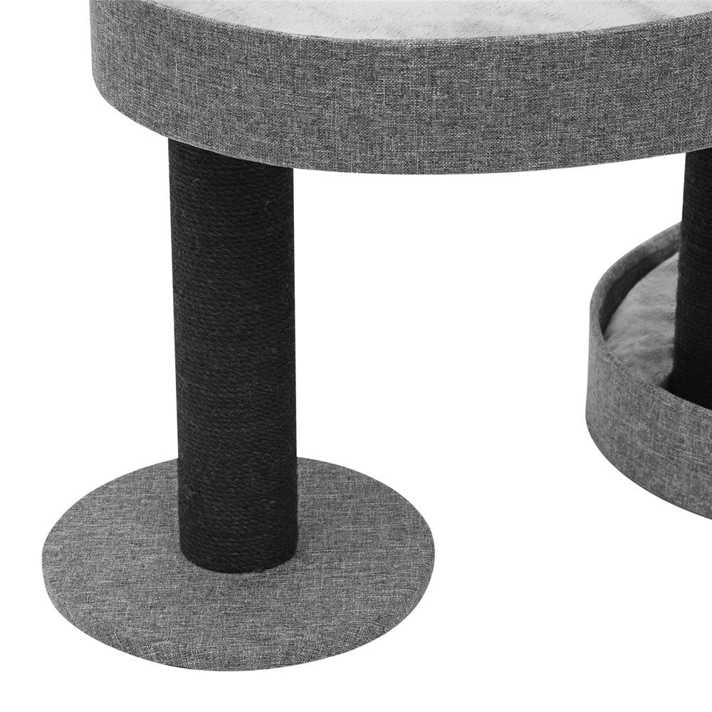 YES4PETS Grey Cat Scratching Tree Scratcher Post Pole Furniture Gym House