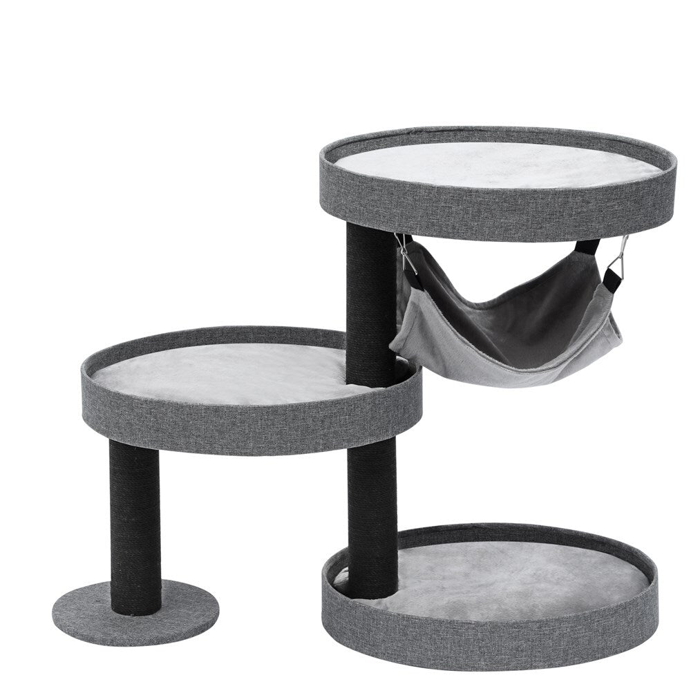 YES4PETS Grey Cat Scratching Tree Scratcher Post Pole Furniture Gym House