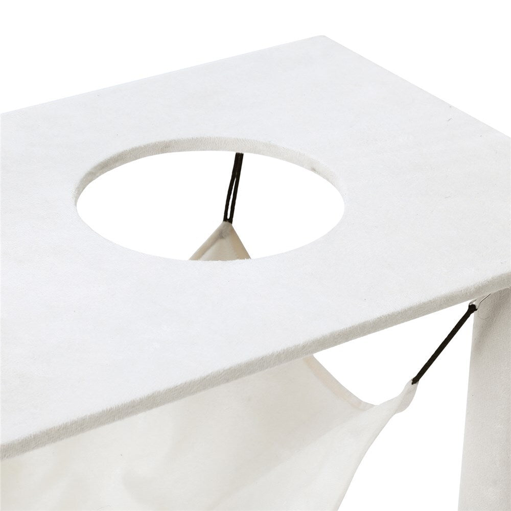 YES4PETS 120cm Small Beige Cat Scratching Tree Scratcher Post Pole Furniture Gym House