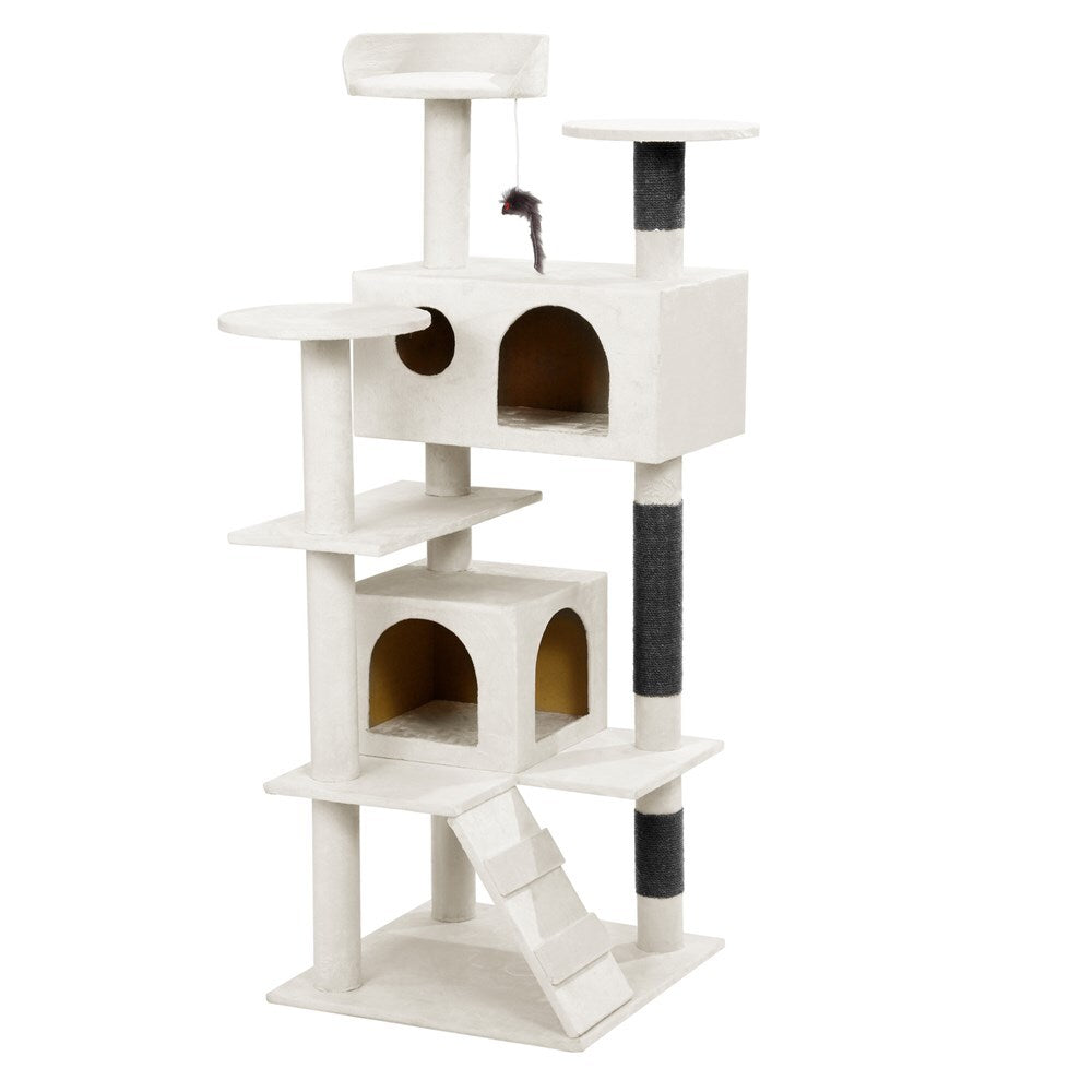 YES4PETS Beige Cat Scratching Tree Scratcher Post Pole Furniture Gym House
