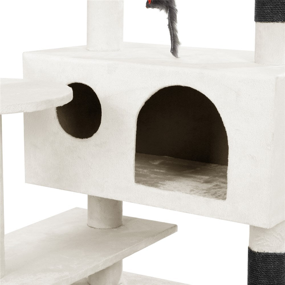 YES4PETS Beige Cat Scratching Tree Scratcher Post Pole Furniture Gym House