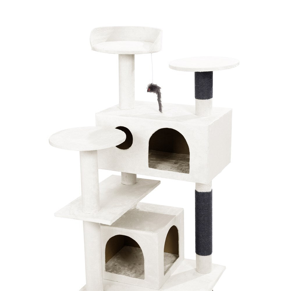 YES4PETS Beige Cat Scratching Tree Scratcher Post Pole Furniture Gym House