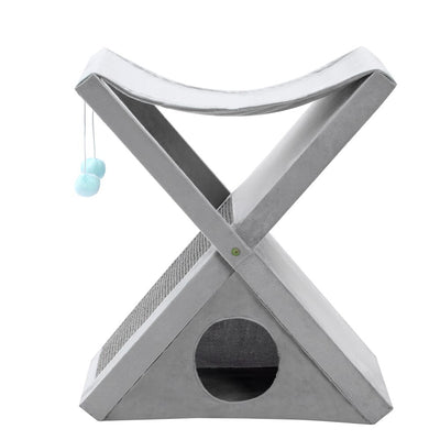 Grey Cat Scratching Tree Scratcher Post Pole Furniture Gym House