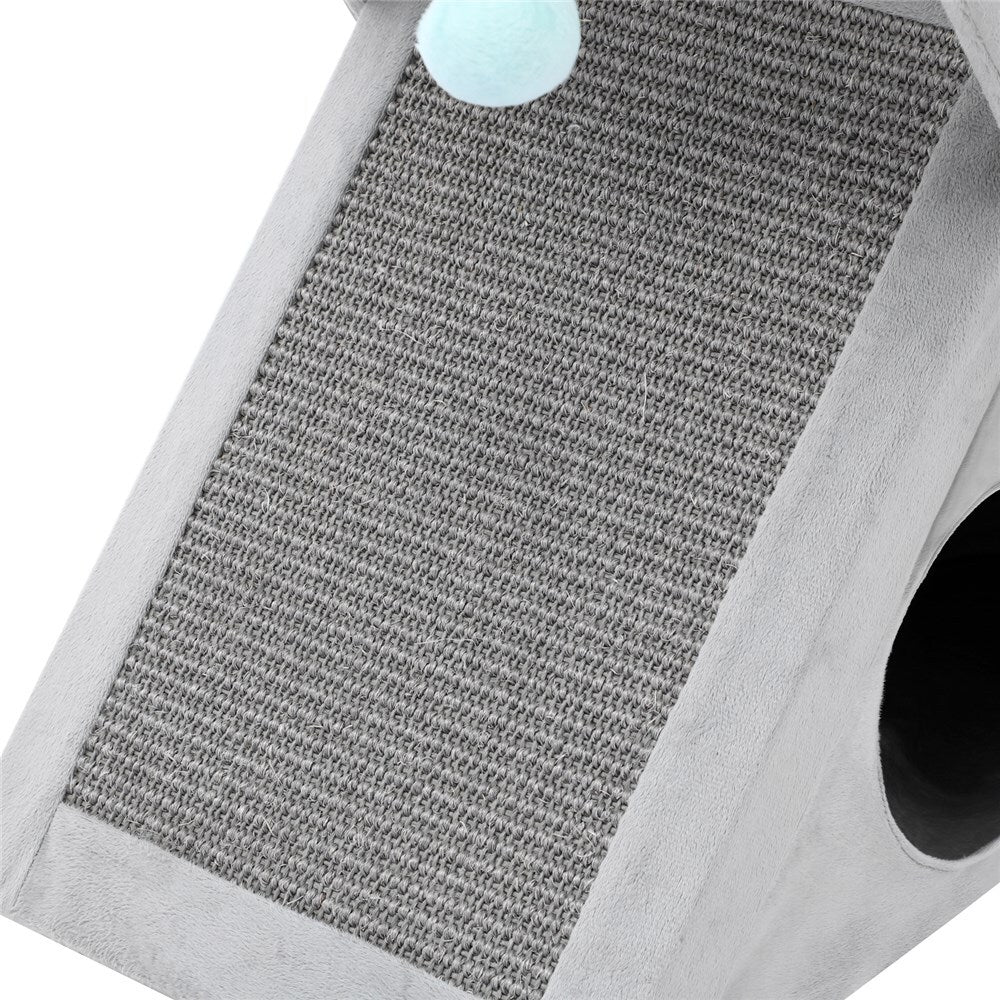 Grey Cat Scratching Tree Scratcher Post Pole Furniture Gym House