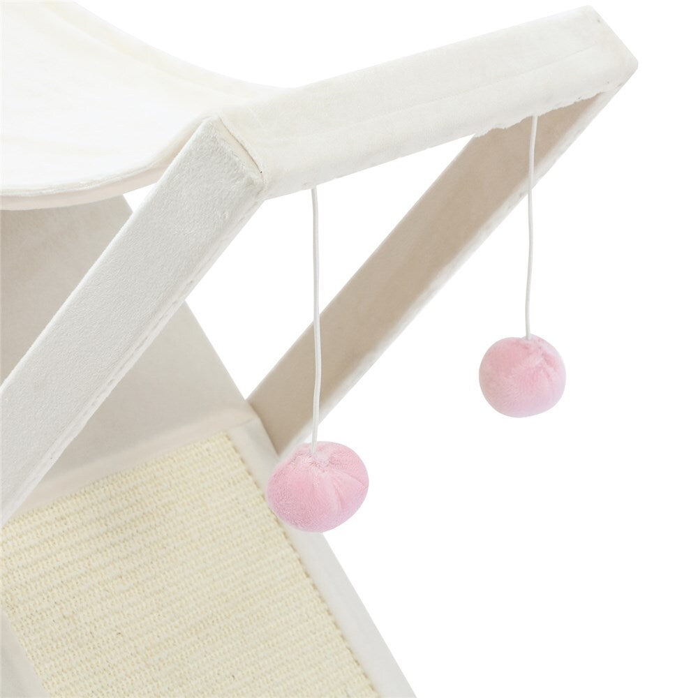 YES4PETS Beige Cat Scratching Tree Scratcher Post Pole Furniture Gym House