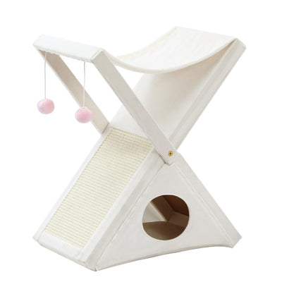 YES4PETS Beige Cat Scratching Tree Scratcher Post Pole Furniture Gym House