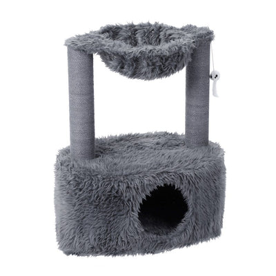 YES4PETS Grey Cat Scratching Tree Scratcher Post Pole Furniture Gym House