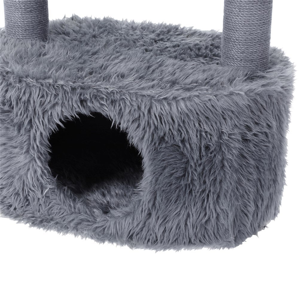 YES4PETS Grey Cat Scratching Tree Scratcher Post Pole Furniture Gym House