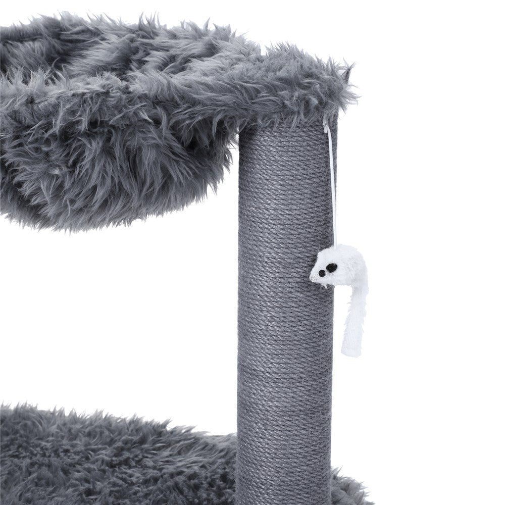 YES4PETS Grey Cat Scratching Tree Scratcher Post Pole Furniture Gym House
