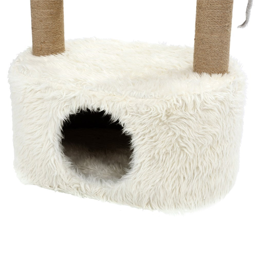 YES4PETS Beige Cat Scratching Tree Scratcher Post Pole Furniture Gym House