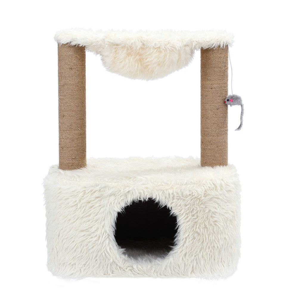 YES4PETS Beige Cat Scratching Tree Scratcher Post Pole Furniture Gym House