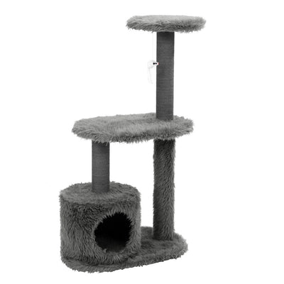 YES4PETS Grey Cat Scratching Tree Scratcher Post Pole Furniture Gym House